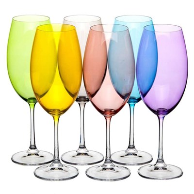 Набор бокалов для красного вина "MILVUS" Color mix цветная чаша 510 мл (6 штук) - фото 64469