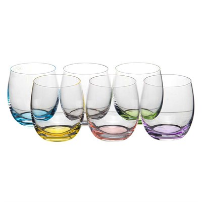 Набор стаканов для виски "MERGUS" Color mix 6 цветов 410 мл (6 штук) - фото 64478