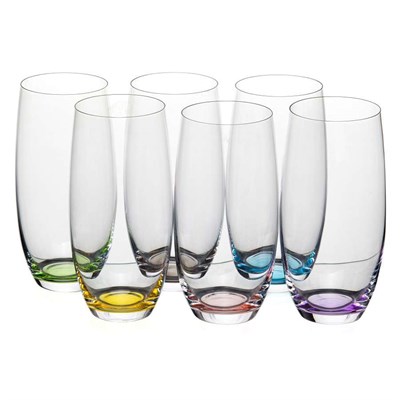 Набор стаканов для воды "MERGUS" Color mix 6 цветов 470 мл (6 штук) - фото 64481