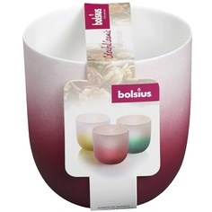 Подсвечник Bolsius Сandle accessories 75/70 бело-бордовый - для чайных свечей - фото 64656