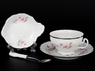 Чайный набор 4 предмета Bernadotte Бледная роза платина - фото 64707