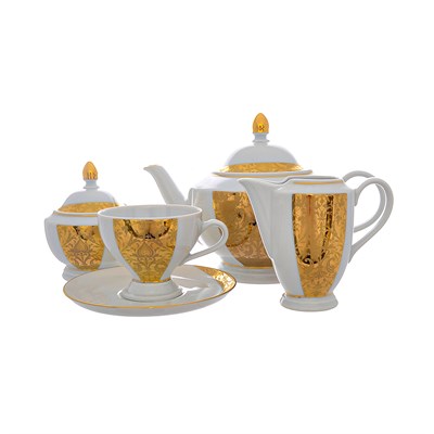 Чайный сервиз Thun Кристина "Золотой орнамент" 6 персон 17 предметов - фото 64846