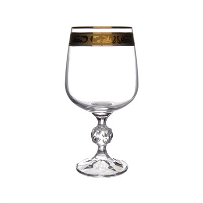  Набор бокалов для вина 340 мл Золотой лист Клаудия Кристалайт (6 шт) - фото 65766