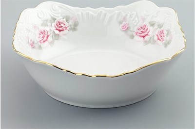 Салатник 17 см Rococo, декор "Бледные розы,отводка золото" Cmielow - фото 66906