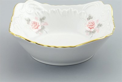 Салатник 24см Rococo, декор "Бледные розы,отводка золото" Cmielow - фото 66907