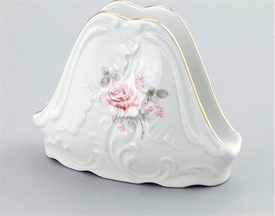 Салфетница Rococo, декор "Бледные розы, отводка золото" Cmielow - фото 66912