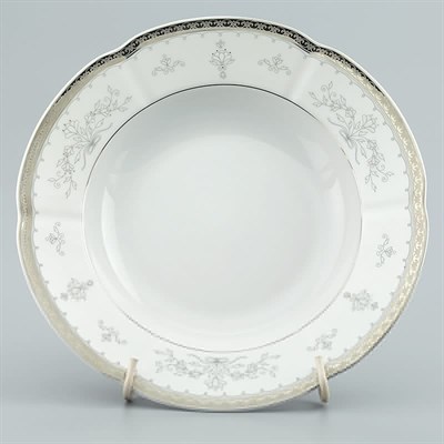 Набор тарелок глубоких 22,5см 6шт Bolero, декор "Платиновый узор" Cmielow - фото 67070