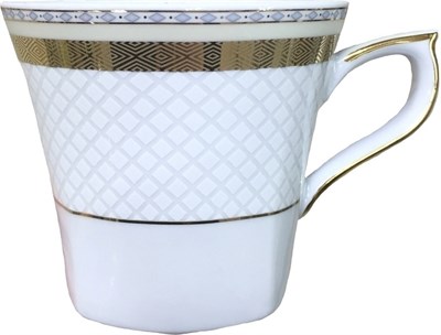 Кофейная чашка 100мл Lwow , декор " Золотой кант, сетка платина" Cmielow - фото 67165
