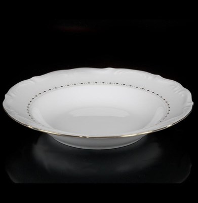 Тарелка суповая 22,5 см (1шт) Maria-teresa, декор "Elegance золотая отводка" Cmielow - фото 67207