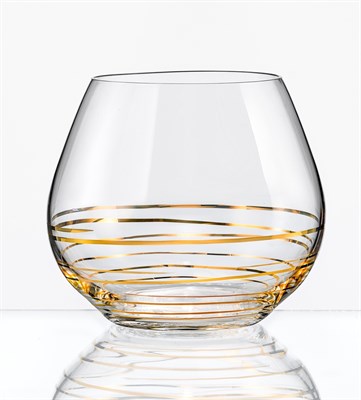 Набор стаканов для виски Аморосо 440 мл (2 штуки), декор "Золотая спираль" Crystalex - фото 67497
