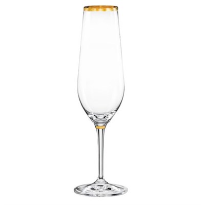 Набор фужеров для шампанского Аморосо 200 мл (2 шт) "Золотая отводка" Crystalex - фото 67498