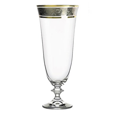 Набор бокалов для пива Анжела 360 мл (6 штук), декор "Панто платина, золото" Crystalex - фото 67518