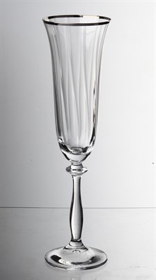 Набор фужеров для шампанского Анжела 190 мл (6шт) оптика, отводка платина Crystalex - фото 67563
