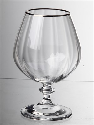 Набор бокалов для бренди Анжела 400 мл (6 штук) оптика, отводка платина Crystalex - фото 67564