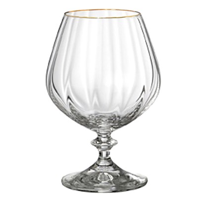 Набор бокалов для бренди Анжела 400 мл (6 штук) оптика, отводка золота Crystalex - фото 67568