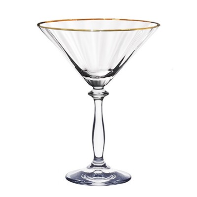 Набор бокалов для мартини Анжела 285 мл (6 штук) оптика, отводка золота Crystalex - фото 67570