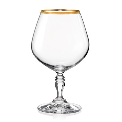 Набор бокалов для бренди Виктория 380 мл (6 штук), декор "Отводка золото" Crystalex - фото 67789