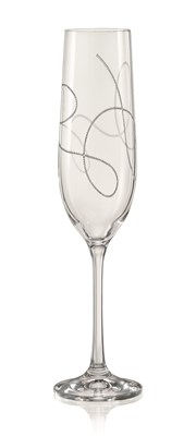 Набор бокалов для шампанского Виола 190 мл (2 штуки), декор "STRING глубокое травление" Crystalex - фото 67815