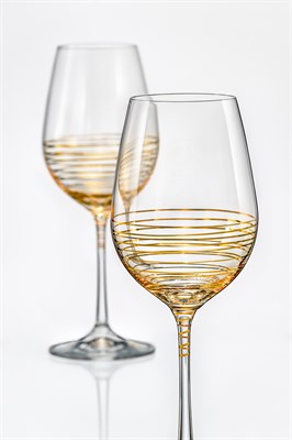 Набор бокалов для вина Виола 350 мл (2 штуки) Золотая спираль Crystalex - фото 67836