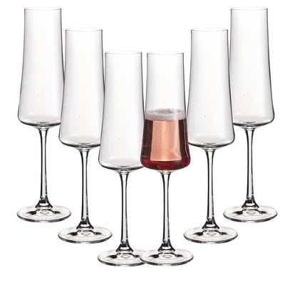 Набор бокалов для шампанского Экстра 210 мл (6шт),недекорированный Crystalex - фото 68119