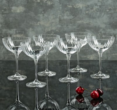 Набор бокалов для шампанского Кейт 220 мл (6 штук), оптика Crystalex - фото 68274