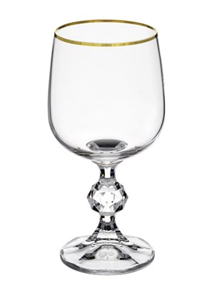 Набор бокалов для вина Клаудия 230 мл (6 штук), декор "Отводка золото" Crystalex - фото 68324