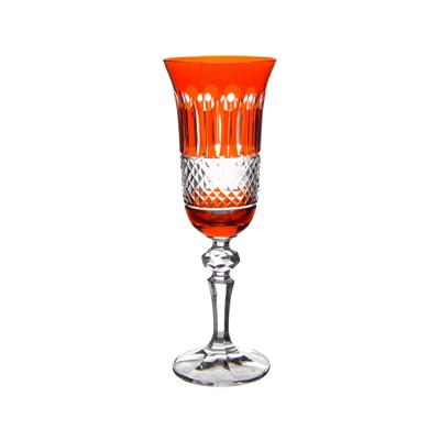 Фужер для шампанского Кристина Bohemia Цветной хрусталь 200мл оранжевый (1 шт) - фото 69981