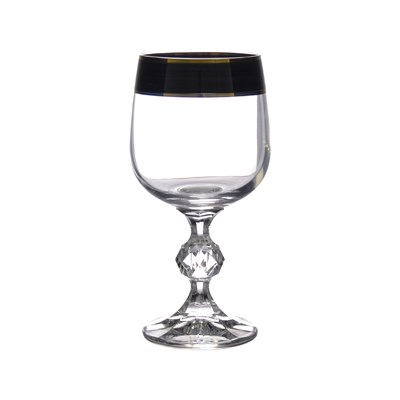 Набор бокалов для вина черное с золотом Bohemia Клаудия 230 мл (6 шт) - фото 70042