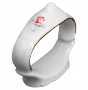 Кольцо для салфеток Rococo, декор "Бледные розы,отводка золото" Cmielow - фото 71231