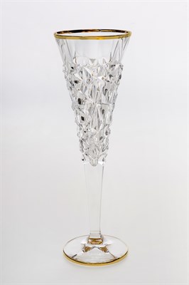 Набор бокалов для шампанского "GLACIER", декор "Отводка золото"; 200 мл (набор 6 шт.), хрусталь, Bohemia Jihlava - фото 71621
