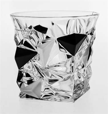 Набор стаканов для виски "GLACIER", декор "Матовый, черный"; 350 мл (набор 6 шт.), хрусталь, Bohemia Jihlava - фото 71627
