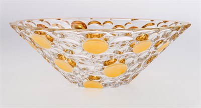 Салатник "LISBOA", 30 см; декор "Золотые круги", хрусталь, Bohemia Jihlava - фото 71641