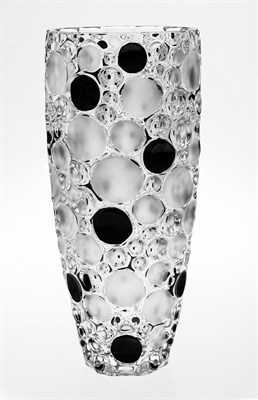 Ваза "LISBOA", 35 см; декор "Черные круги", хрусталь, Bohemia Jihlava - фото 71642
