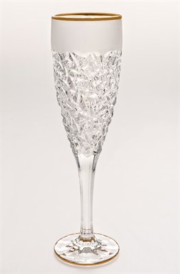 Набор бокалов для шампанского "NICOLETTE", декор "Матовое напыление, отводка золото"; 180 мл (набор 6шт.), хрусталь, Bohemia Jihlava - фото 71655