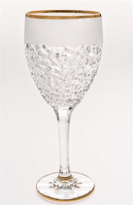 Набор бокалов для вина "NICOLETTE", декор "Матовое напыление, отводка золото"; 320 мл (набор 6 шт.), хрусталь, Bohemia Jihlava - фото 71656
