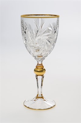Набор бокалов для вина "PINWHEEL", декор "Отводка золото, золотой шар"; 260 мл (набор 6 шт.), хрусталь, Bohemia Jihlava - фото 71684