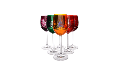 Набор бокалов для вина Цветной хрусталь 170 мл (6 шт) - фото 71742