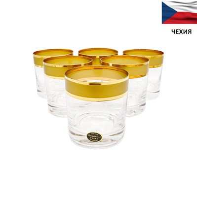 Набор бокалов для виски Грация матовая полоса 300 мл (6 штук) - фото 74448