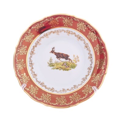 Набор глубоких тарелок Repast Охота красная M-D Мария-тереза 23 см (6 шт) - фото 74856