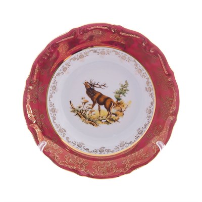 Набор глубоких тарелок Repast Охота красная R-C Мария-тереза 23 см (6 шт) - фото 74896