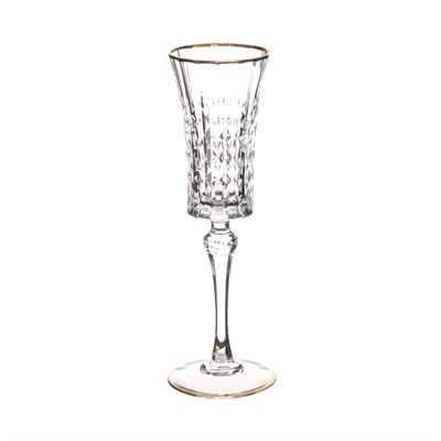Набор бокалов для шампанского Lady Diamond золотая полоса 150 мл (6 шт) - фото 76589