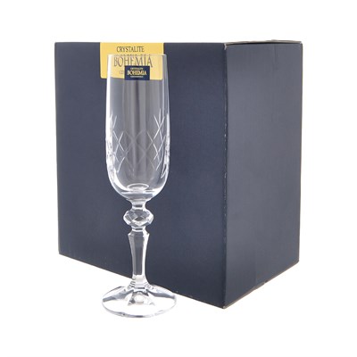 Набор бокалов для шампанского Crystalite Bohemia MIREL декор 180 мл (6 шт) - фото 78639
