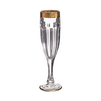 Набор бокалов для шампанского 180 мл  золотом - фото 79909
