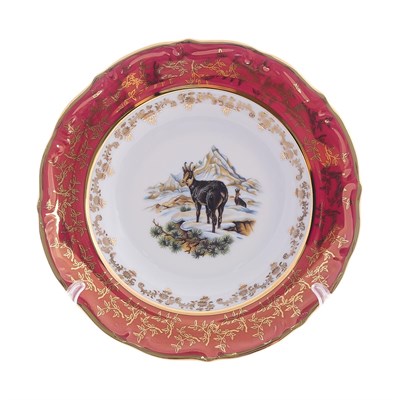 Набор глубоких тарелок Repast Охота красная S-P Мария-тереза 23 см (6 шт) - фото 80014