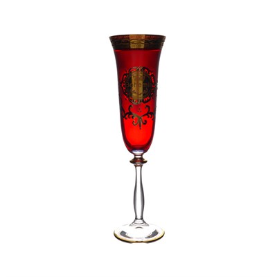 Фужер для шампанского красный Версаче Богемия B-G 190 мл (1 шт) - фото 80657