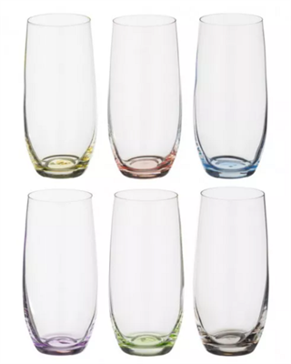 Набор стаканов для воды Клаб 350 мл (6шт), декор "Ассорти" CRYSTALEX - фото 80725