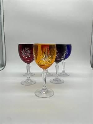 Набор бокалов для вина, цветной хрусталь (6 штук) 275 мл - фото 80742