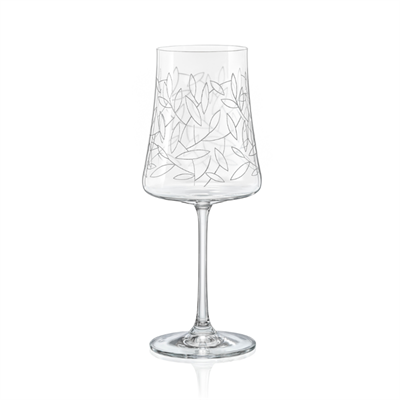 Набор бокалов для вина Экстра 360 мл (6 шт) декор "Листья" Crystalex - фото 82489