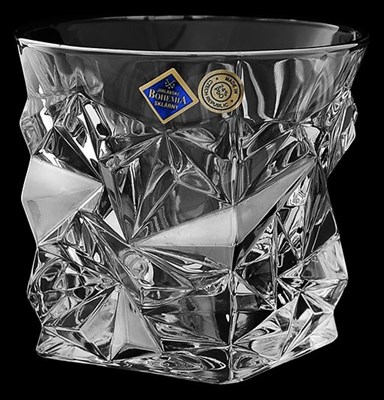 Набор стаканов для виски "GLACIER", декор "Отводка платина" 350 мл (6 шт) хрусталь, Bohemia Jihlava - фото 82653