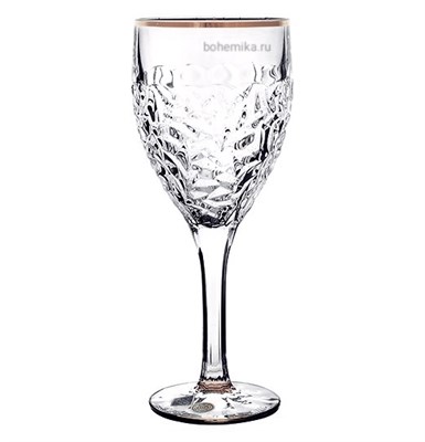Набор бокалов для вина "NICOLETTE", декор "Отводка платина"; 270 мл (6 шт) хрусталь, Bohemia Jihlava - фото 82668